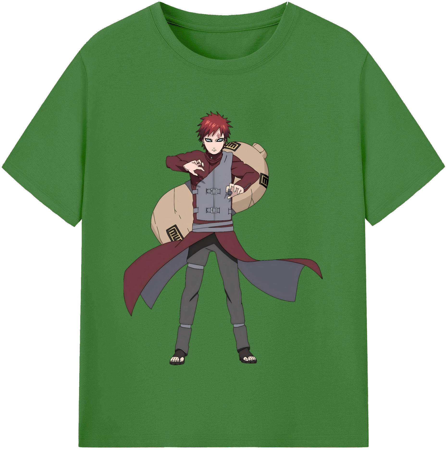 （画像用） NARUTO -ナルト- ガアラ Gaara レディースカジュアルプリントTシャツ（綿100％）